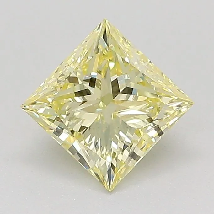 1.02ct PRINCESS Fancy Yellow VS1 Coloured Lab diamond