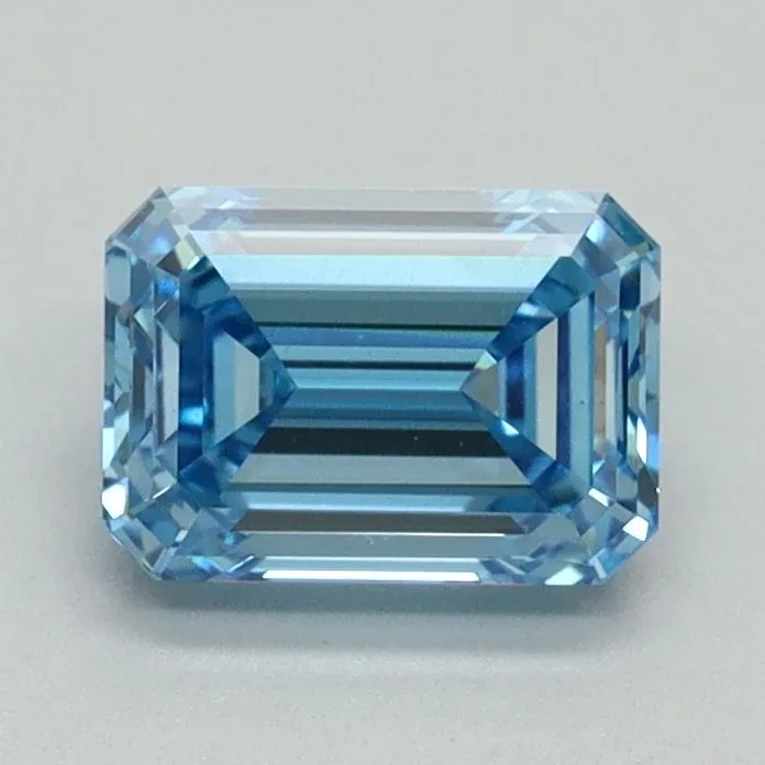 1.11ct EMERALD Fancy Vivid Blue VS1 Coloured Lab diamond