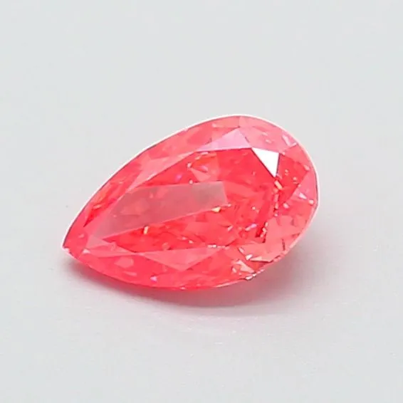 0.58ct PEAR Fancy Vivid Pink VVS2 Coloured Lab diamond