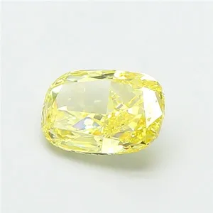 1ct CUSHION Fancy Intense Yellow VVS2 Coloured Lab diamond