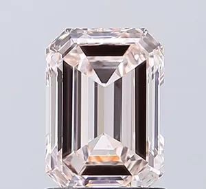 1.52ct EMERALD Fancy Light Brownish Pink VS1 Coloured Lab diamond