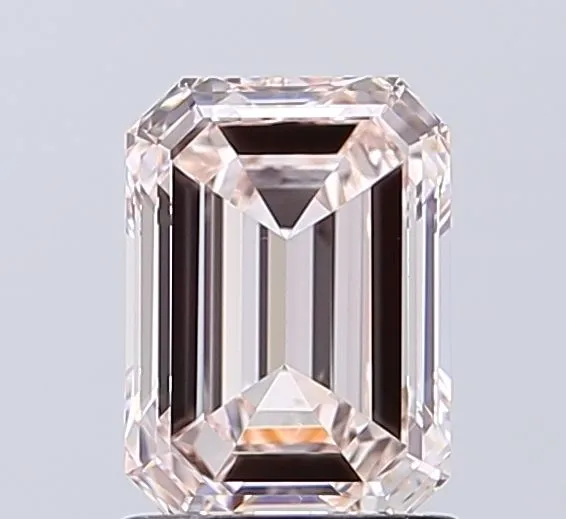 1.52ct EMERALD Fancy Light Brownish Pink VS1 Coloured Lab diamond