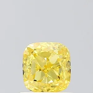 1ct CUSHION Fancy Vivid Yellow VS1 Coloured Lab diamond