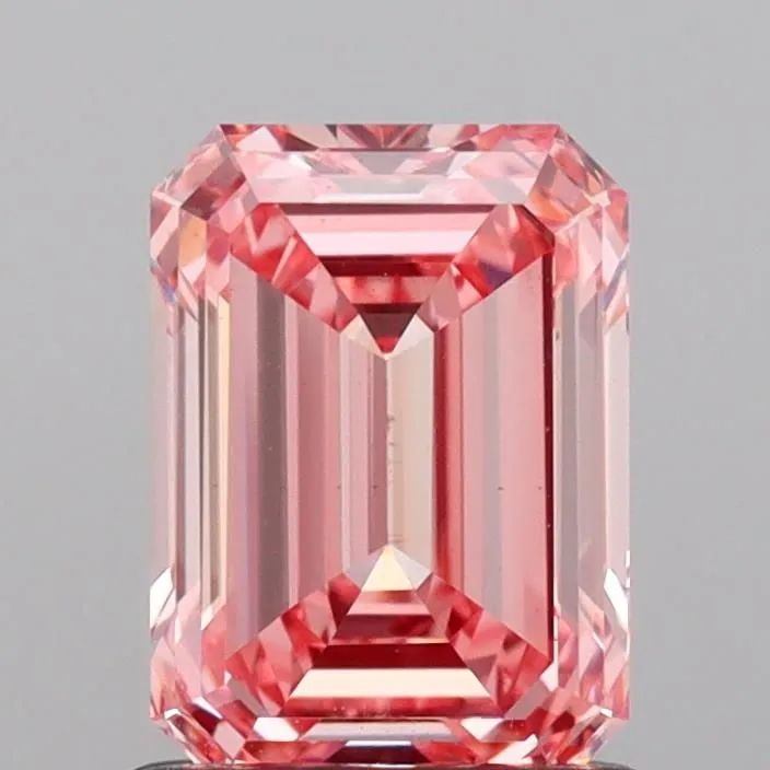1.10ct EMERALD Fancy Intense Pink VVS2 Coloured Lab diamond