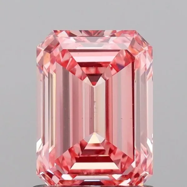 1.1ct EMERALD Fancy Intense Pink VVS2 Coloured Lab diamond