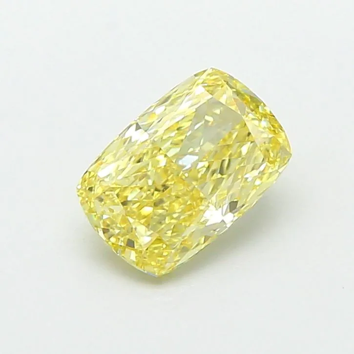 1.09ct CUSHION Fancy Intense Yellow VS1 Coloured Lab diamond