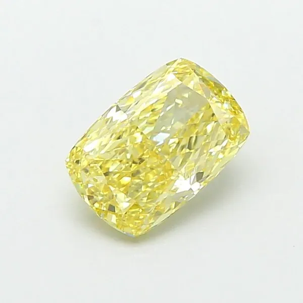 1.09ct CUSHION Fancy Intense Yellow VS1 Coloured Lab diamond