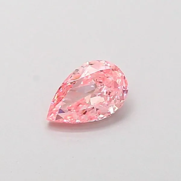 0.37ct PEAR Fancy Vivid Pink VVS2 Coloured Lab diamond
