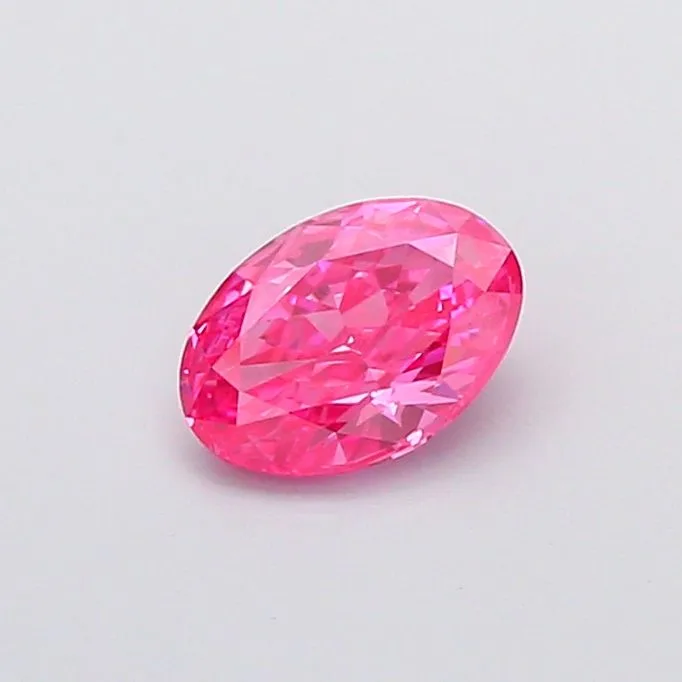 1.08ct OVAL Fancy Vivid Pink VS1 Coloured Lab diamond