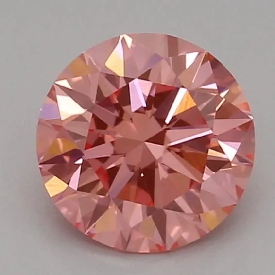 0.53ct ROUND Fancy Vivid Pink VVS2 Coloured Lab diamond