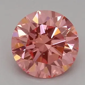 0.53ct ROUND Fancy Vivid Pink VVS2 Coloured Lab diamond