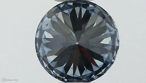 0.42ct ROUND Fancy Vivid Blue VS2 Coloured Lab diamond