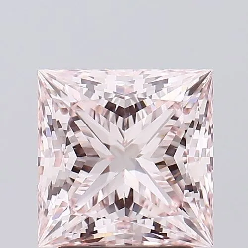 2.55ct PRINCESS Fancy Pink VVS2 Coloured Lab diamond