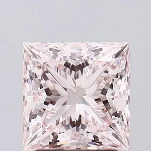 2.55ct PRINCESS Fancy Pink VVS2 Coloured Lab diamond