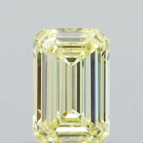 0.83ct EMERALD Fancy Light Yellow VVS2 Coloured Lab diamond