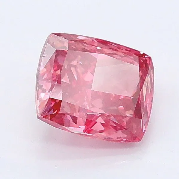 1.20ct CUSHION Fancy Vivid Pink VS1 Coloured Lab diamond
