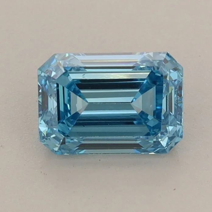 0.99ct EMERALD Fancy Vivid Blue VS1 Coloured Lab diamond