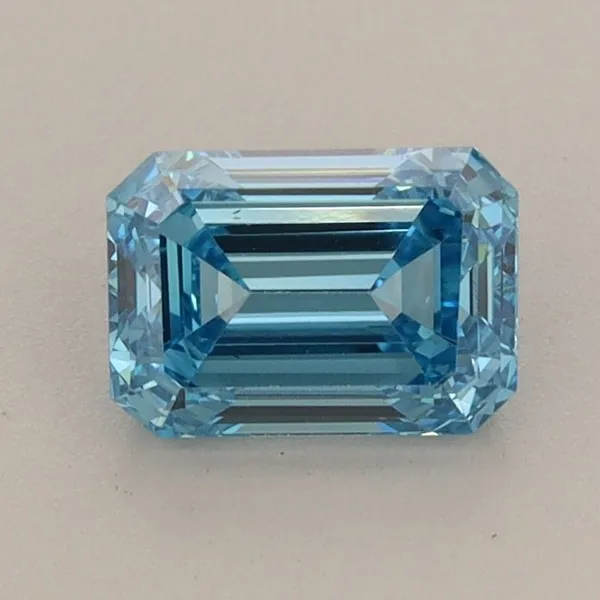 0.99ct EMERALD Fancy Vivid Blue VS1 Coloured Lab diamond