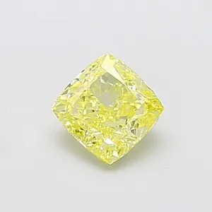 1.03ct CUSHION Fancy Intense Yellow VVS2 Coloured Lab diamond