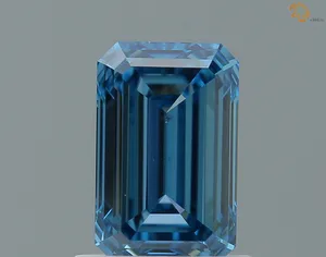 1.01ct EMERALD Fancy Vivid Blue VS1 Coloured Lab diamond