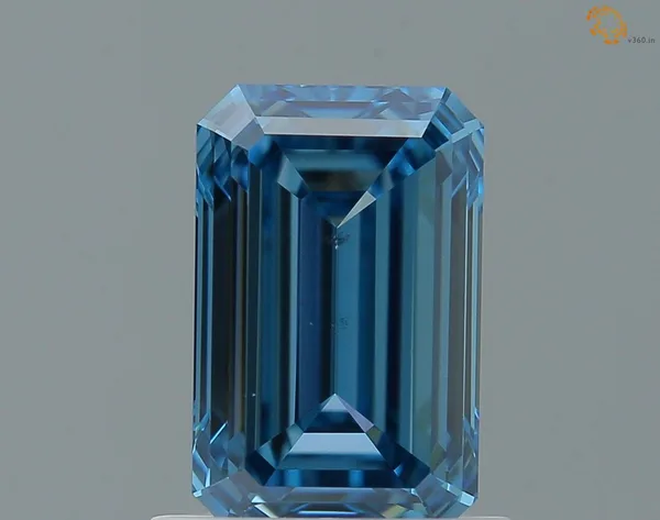 1.01ct EMERALD Fancy Vivid Blue VS1 Coloured Lab diamond