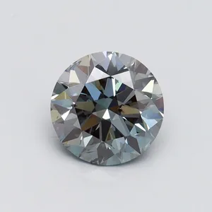 0.97ct ROUND Fancy Intense Greenish Blue SI1 Coloured Lab diamond