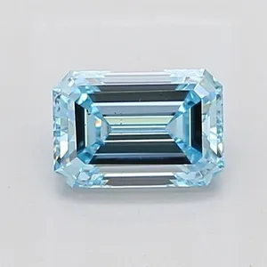 1.16ct EMERALD Fancy Vivid Blue VS2 Coloured Lab diamond