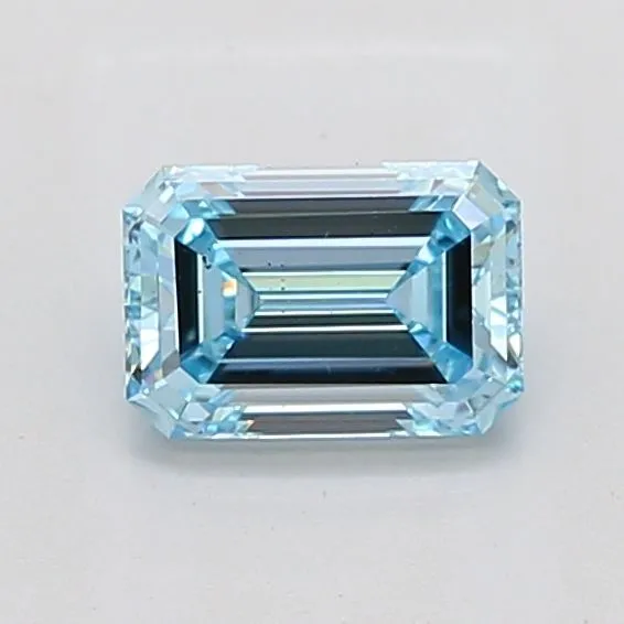 1.16ct EMERALD Fancy Vivid Blue VS2 Coloured Lab diamond