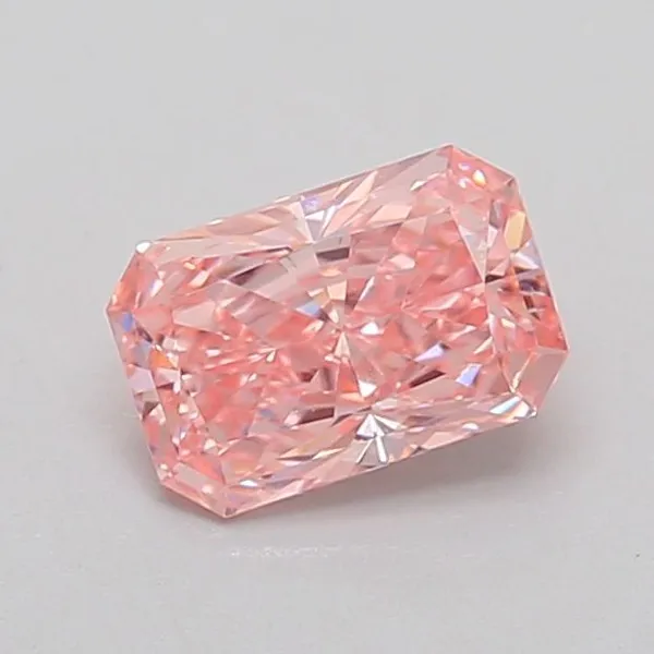 0.84ct RADIANT Fancy Vivid Pink VS2 Coloured Lab diamond