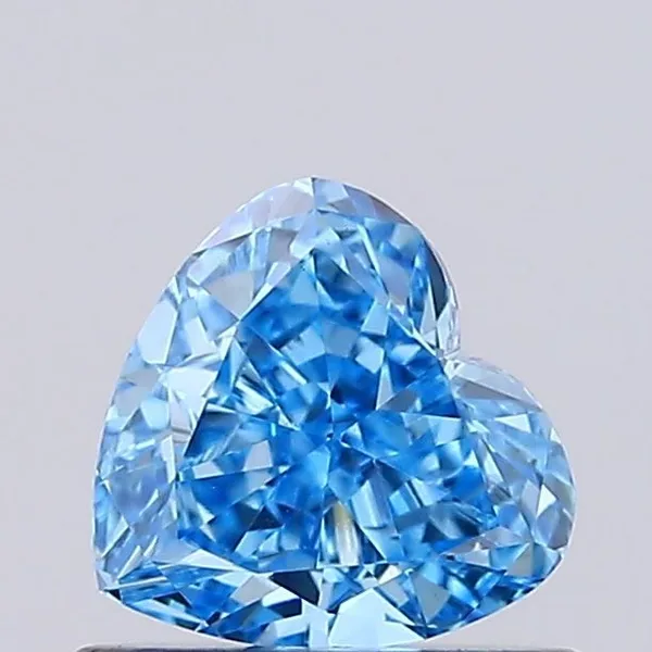 0.55ct HEART Fancy Vivid Blue VVS2 Coloured Lab diamond