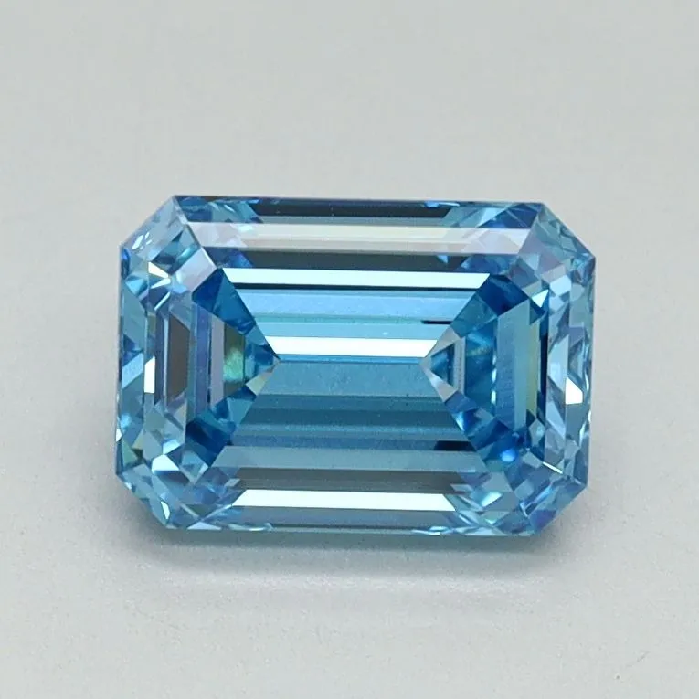 1.10ct EMERALD Fancy Vivid Blue VS1 Coloured Lab diamond