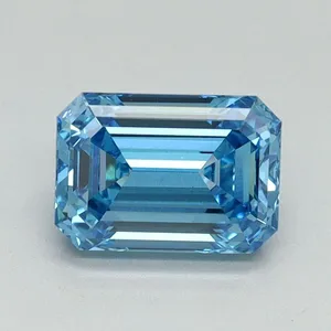 1.1ct EMERALD Fancy Vivid Blue VS1 Coloured Lab diamond