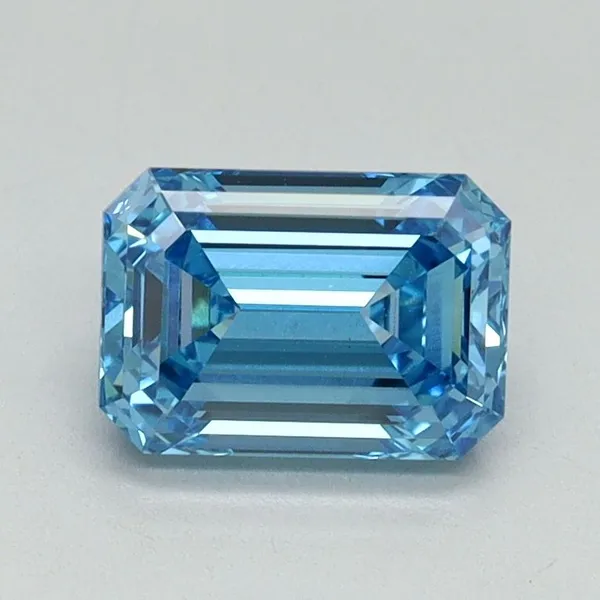 1.1ct EMERALD Fancy Vivid Blue VS1 Coloured Lab diamond
