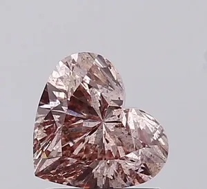 1.02ct HEART Fancy Brownish Pink SI2 Coloured Lab diamond