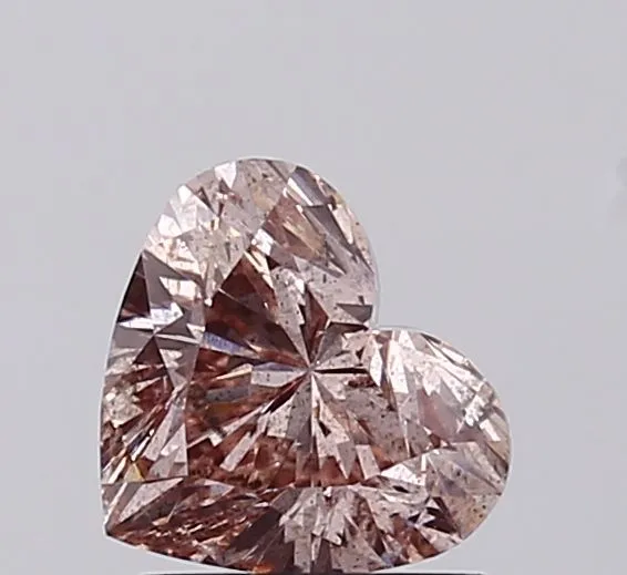 1.02ct HEART Fancy Brownish Pink SI2 Coloured Lab diamond