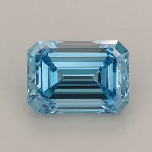 1.1ct EMERALD Fancy Vivid Blue VVS2 Coloured Lab diamond