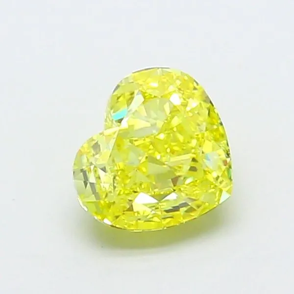 1.2ct HEART Fancy Vivid Yellow IF Coloured Lab diamond