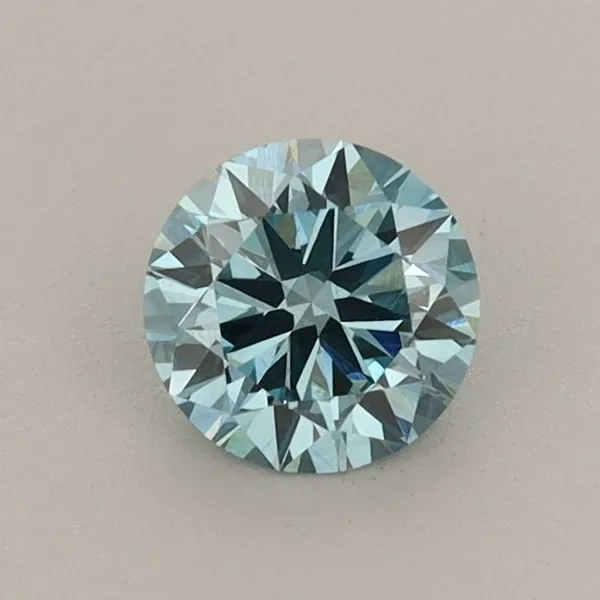 0.58ct ROUND Fancy Vivid Blue VS1 Coloured Lab diamond