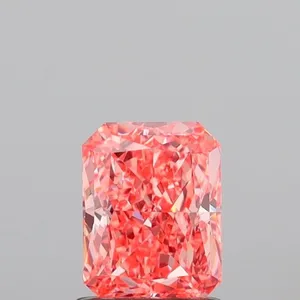 1.38ct RADIANT Fancy Vivid Orangey Pink VS1 Coloured Lab diamond