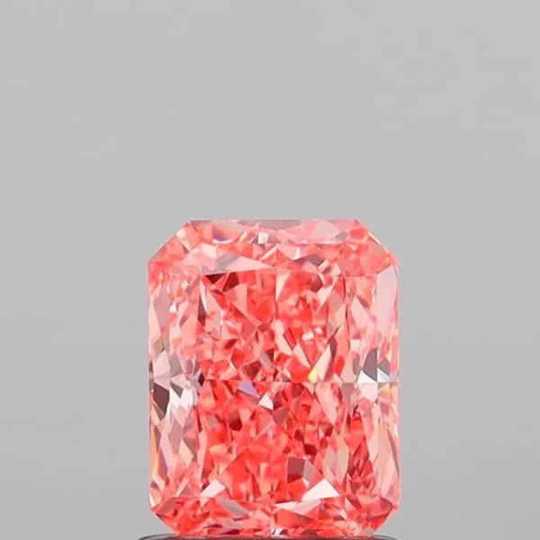 1.38ct RADIANT Fancy Vivid Orangey Pink VS1 Coloured Lab diamond