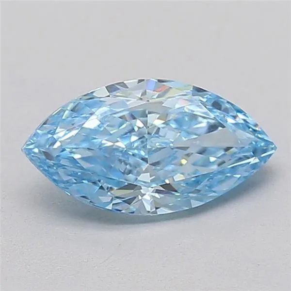 0.94ct MARQUISE Fancy Vivid Blue VVS2 Coloured Lab diamond