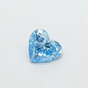 1.07ct HEART Fancy Vivid Blue VVS2 Coloured Lab diamond