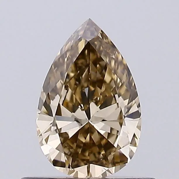 0.52ct PEAR Fancy Light Brown Yellow VVS2 Coloured Lab diamond