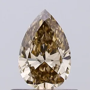 0.52ct PEAR Fancy Light Brown Yellow VVS2 Coloured Lab diamond