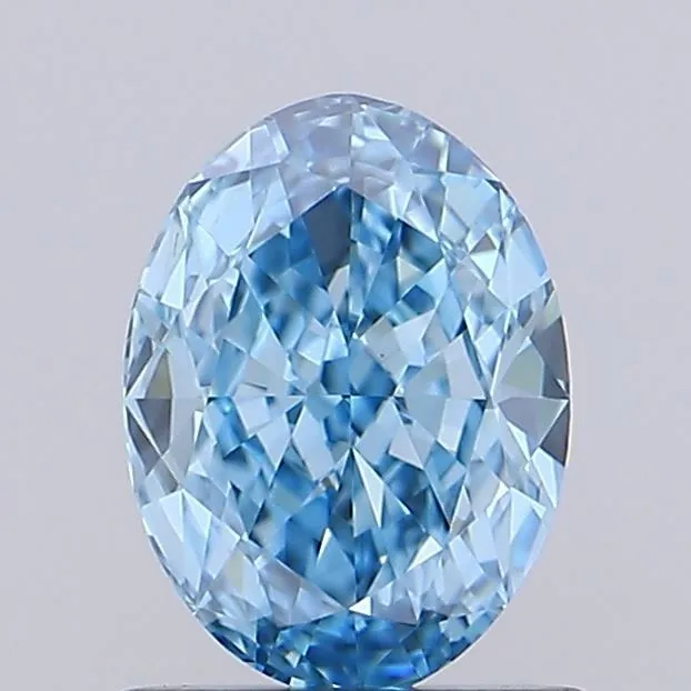 1.00ct OVAL Fancy Vivid Blue VS1 Coloured Lab diamond
