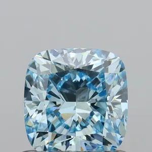 1ct CUSHION Fancy Vivid Blue VS1 Coloured Lab diamond