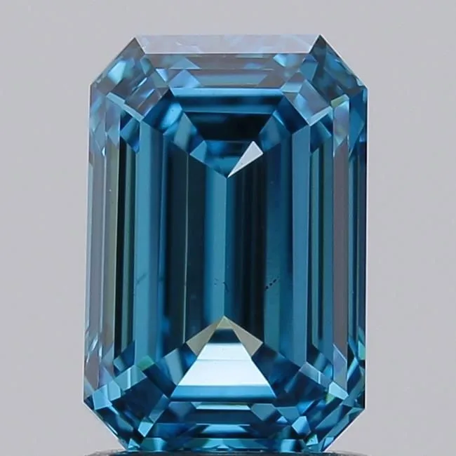 1.50ct EMERALD Fancy Vivid Blue VS1 Coloured Lab diamond