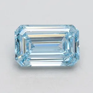 1.03ct EMERALD Fancy Intense Blue VS1 Coloured Lab diamond
