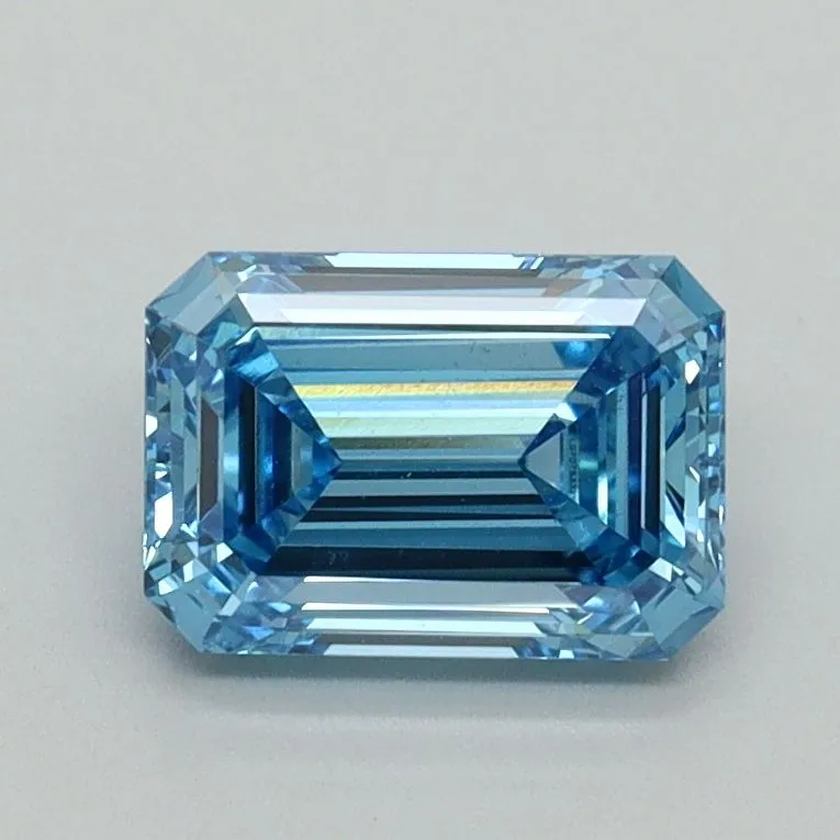1.08ct EMERALD Fancy Vivid Blue VS1 Coloured Lab diamond