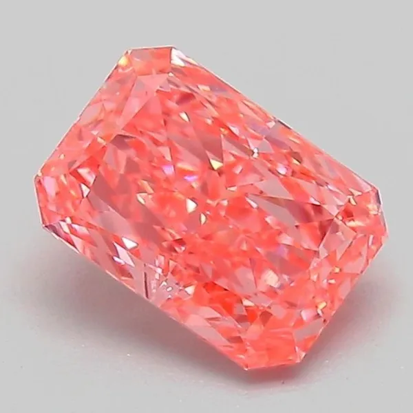 1.13ct RADIANT Fancy Vivid Pink VVS2 Coloured Lab diamond